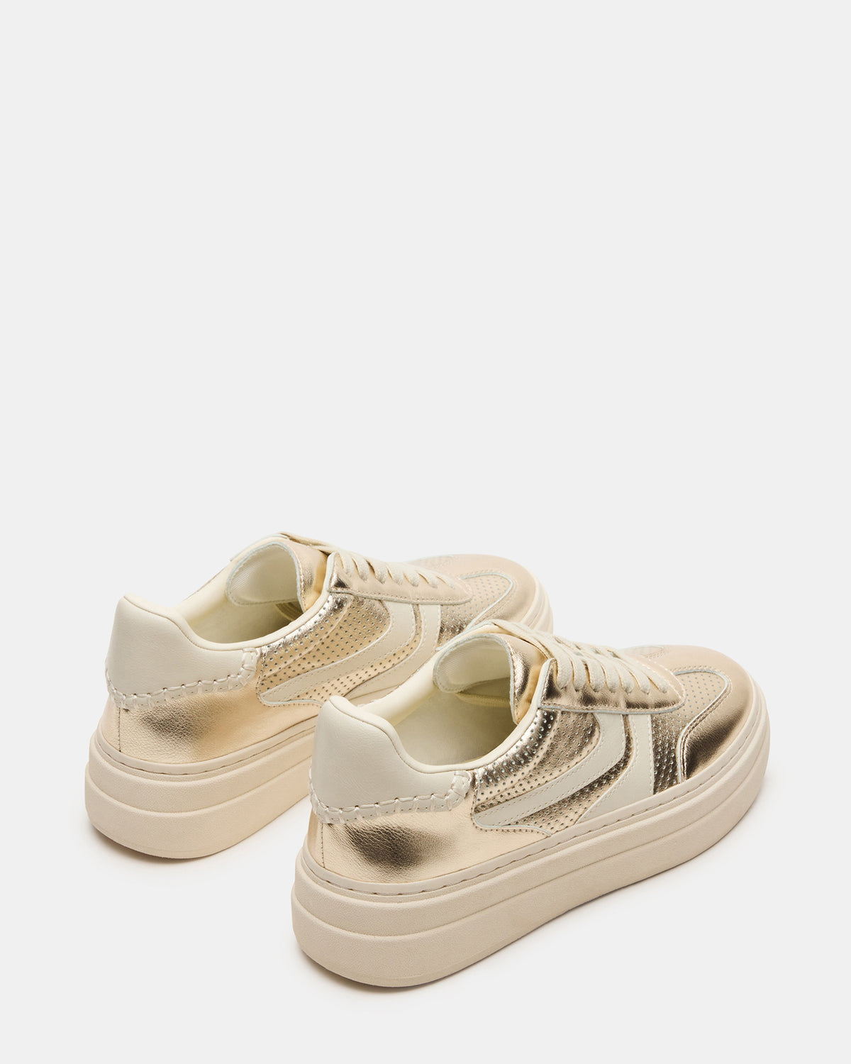 DODGE Perforated Champagne Multi Women's Low-Top Platform Sneaker