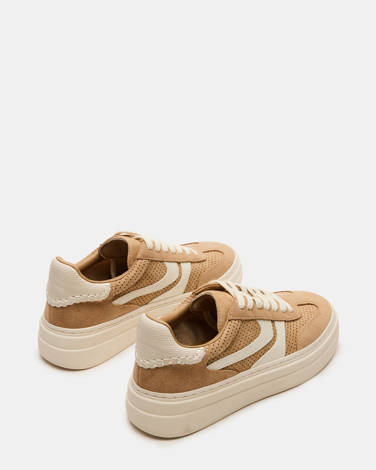 DODGE Perforated Camel Multi Women's Low-Top Platform Sneaker