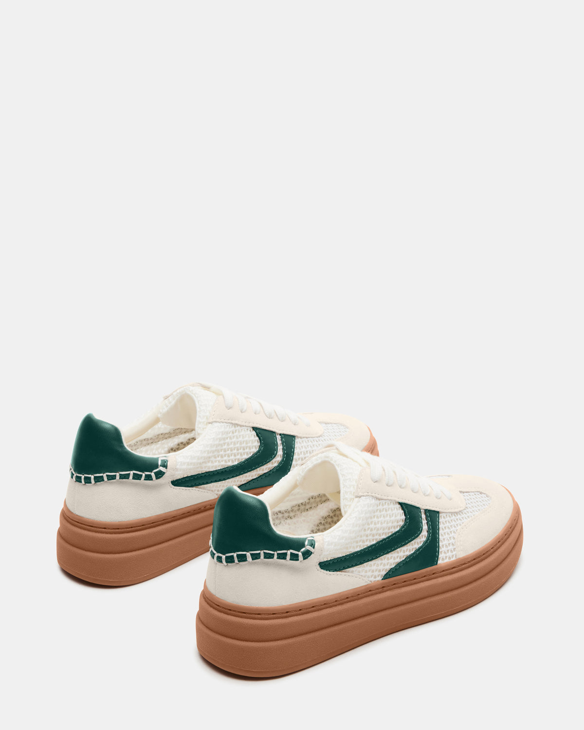 DODGE White/Green Low-Top Platform Women's Sneaker