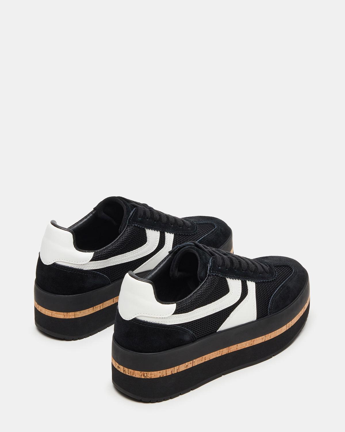 JUDGE Black Multi Platform Low-Top Lace-Up Women's Sneaker