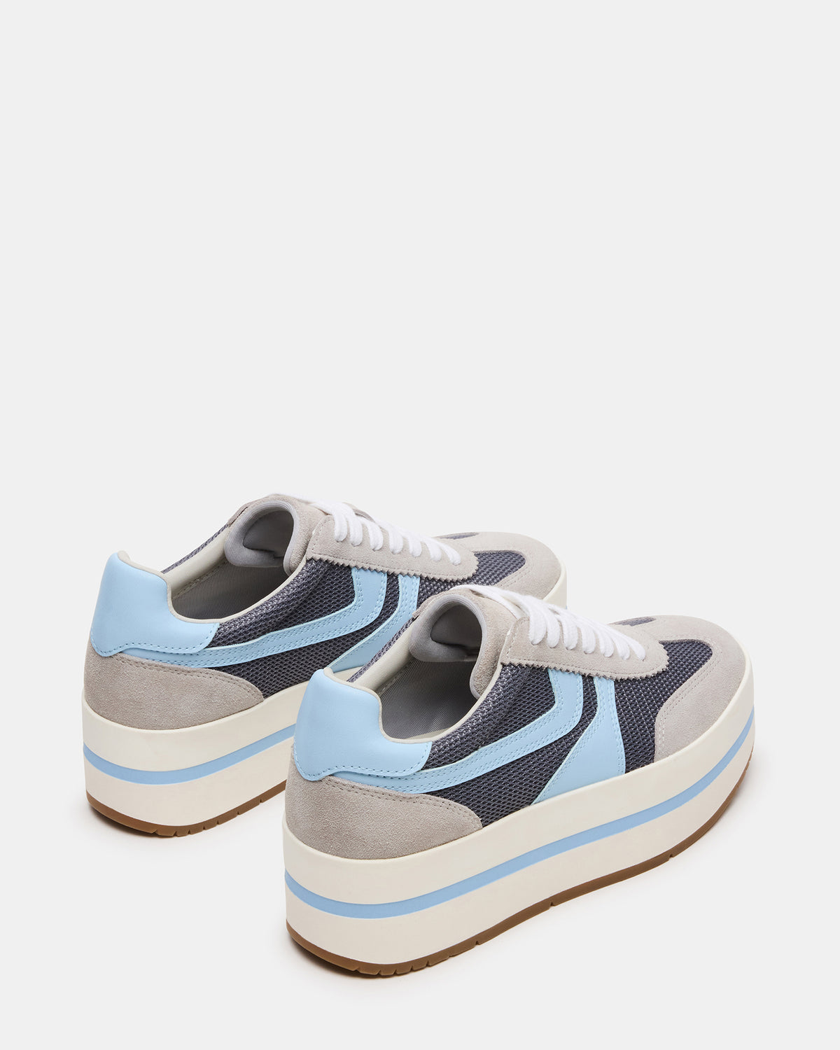 JUDGE Grey Multi Platform Low-Top Lace-Up Women's Sneaker