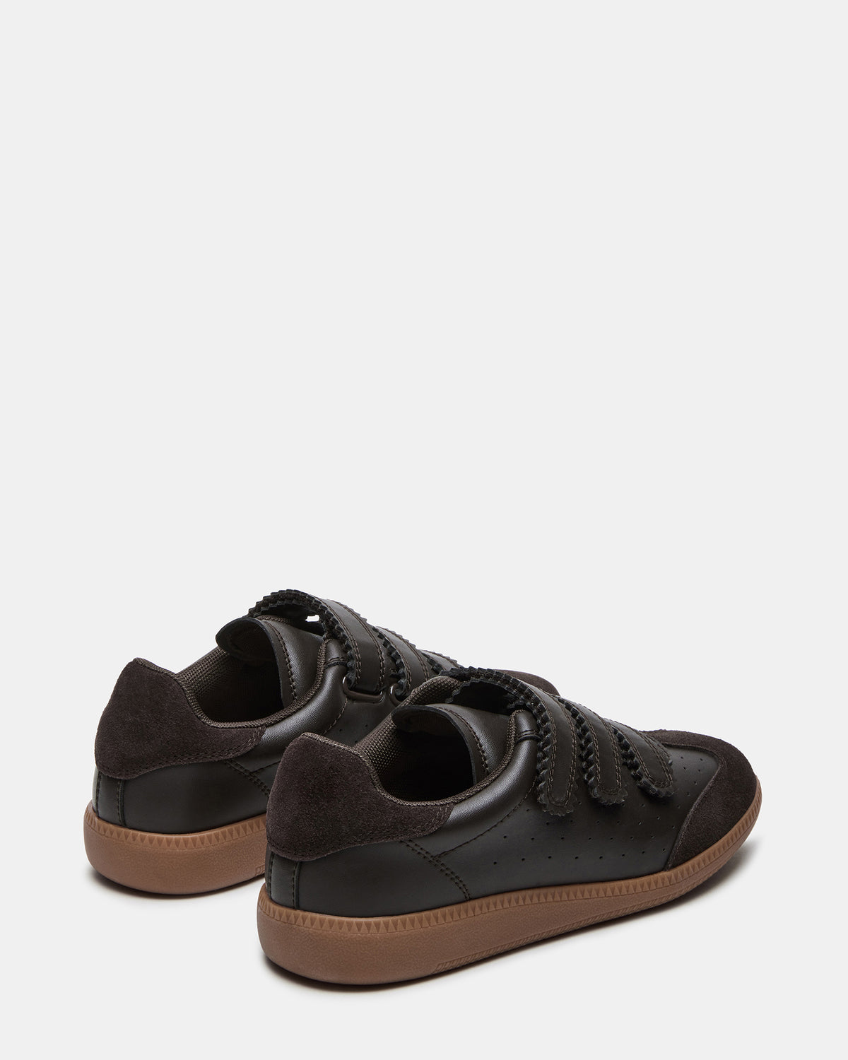 MOMENTUM Brown Suede Velcro Low-Top Women's Sneakers