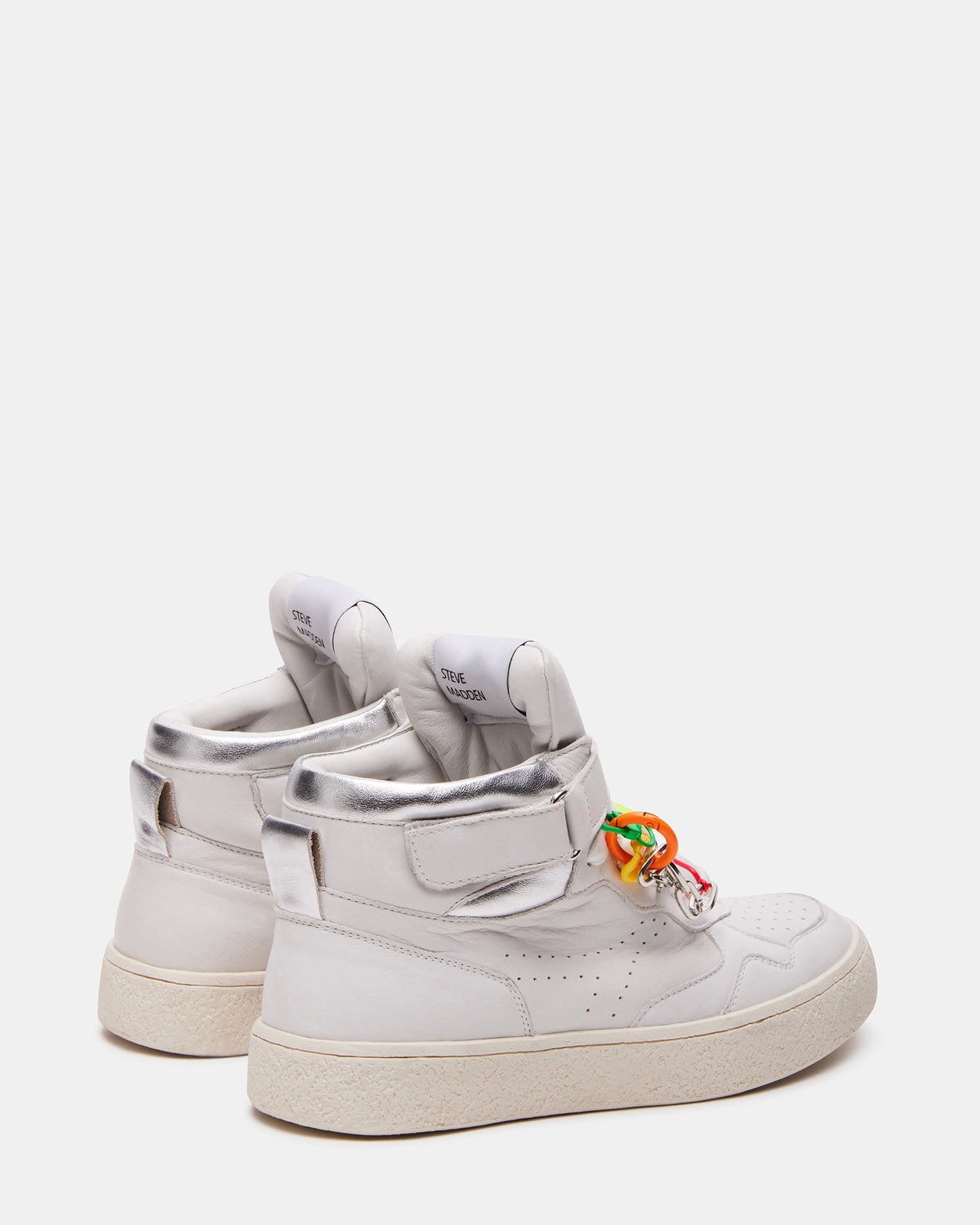 EMILEE White Leather High Top Lace Up Sneaker | Women's Sneakers Steve Madden WHITE LEATHER