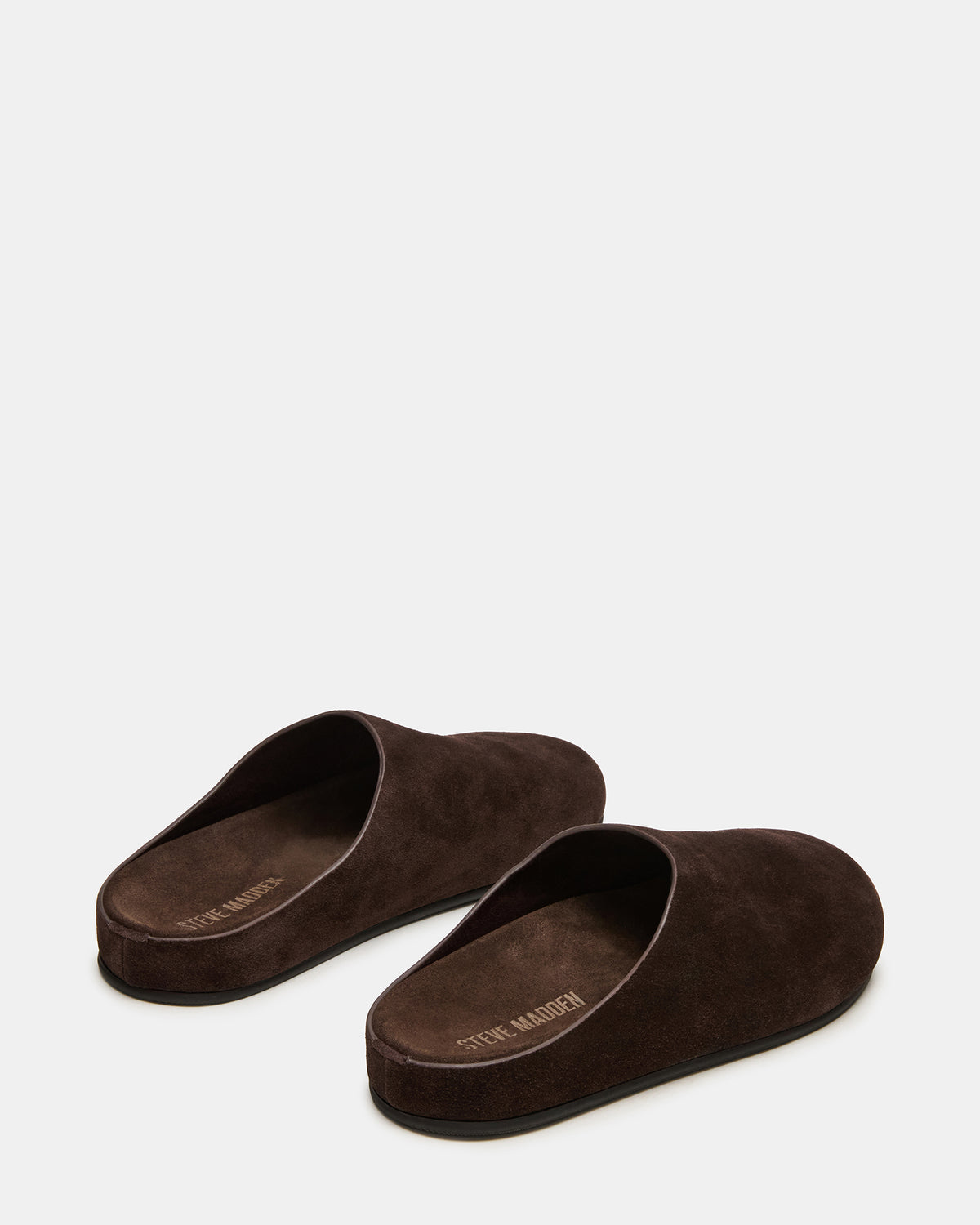 FERN Brown Suede Mule Slip-On Round-Toe Women's Flat
