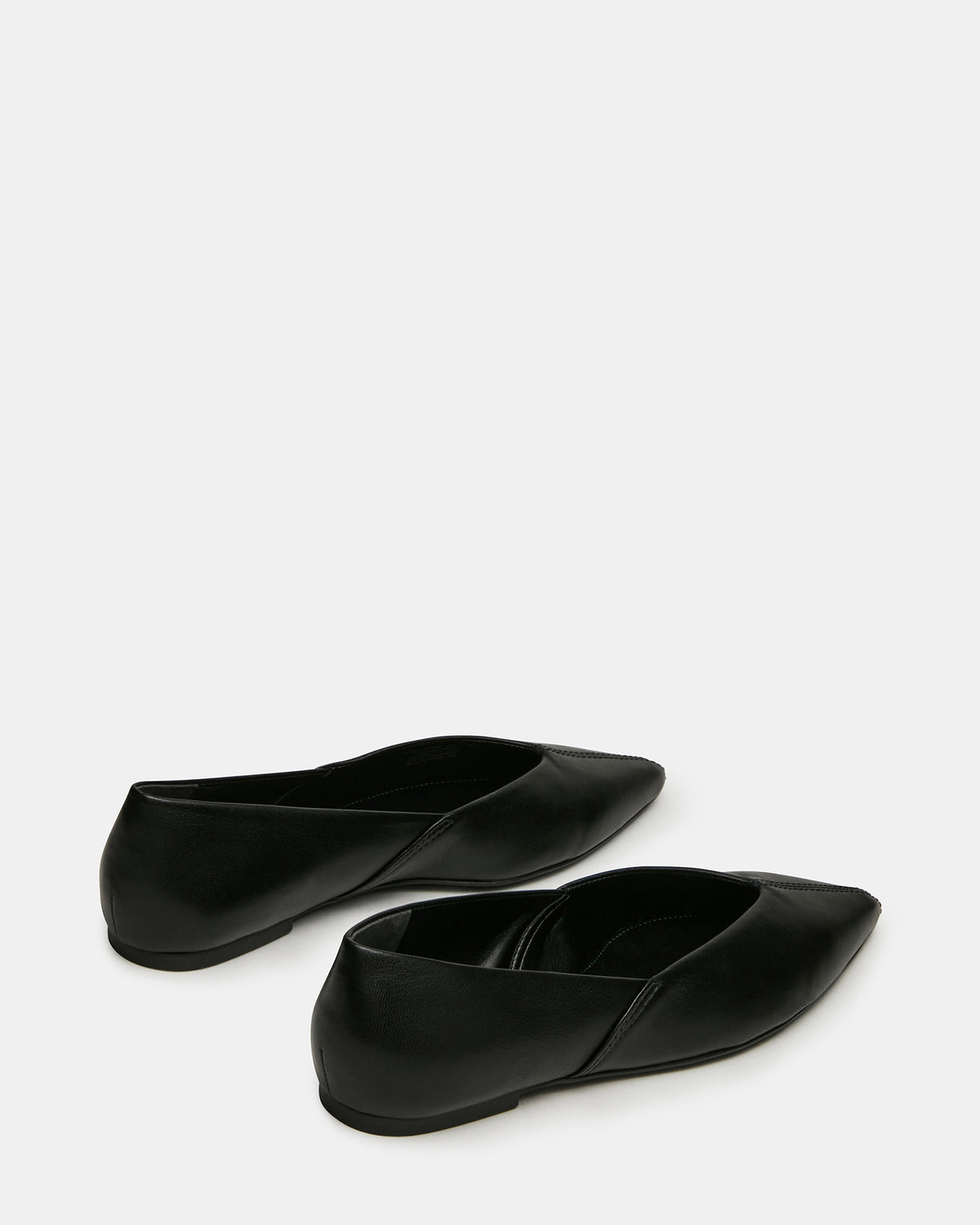 TOVI Black Leather Pointed-Toe Ballet Women's Flat