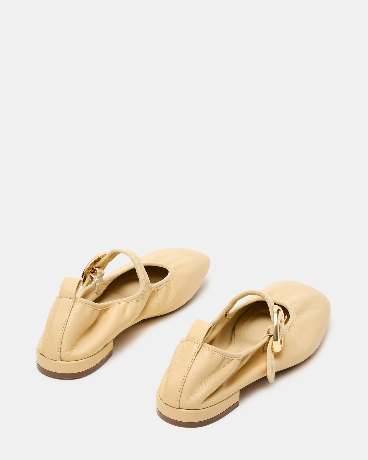 DAFFIA Butter Leather Mary Jane Gold-Detail Buckle Ballet Women's Flat