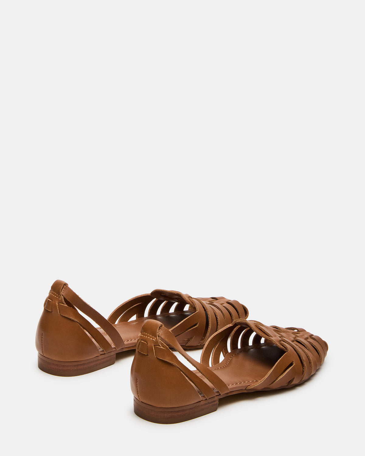 MEDLIN Tan Leather Square-Toe Fisherman Women's Flat
