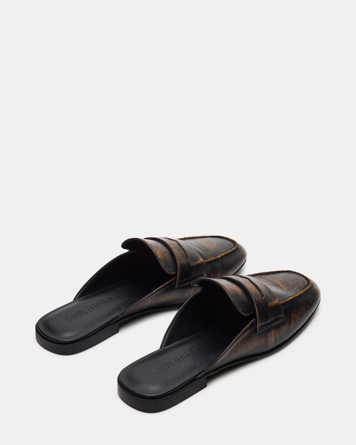 CALEB Brown Distressed Women's Slip-On Mule Flat