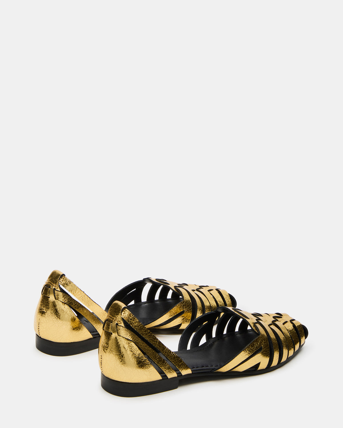 MEDLIN Gold Leather Square-Toe Fisherman Women's Flat