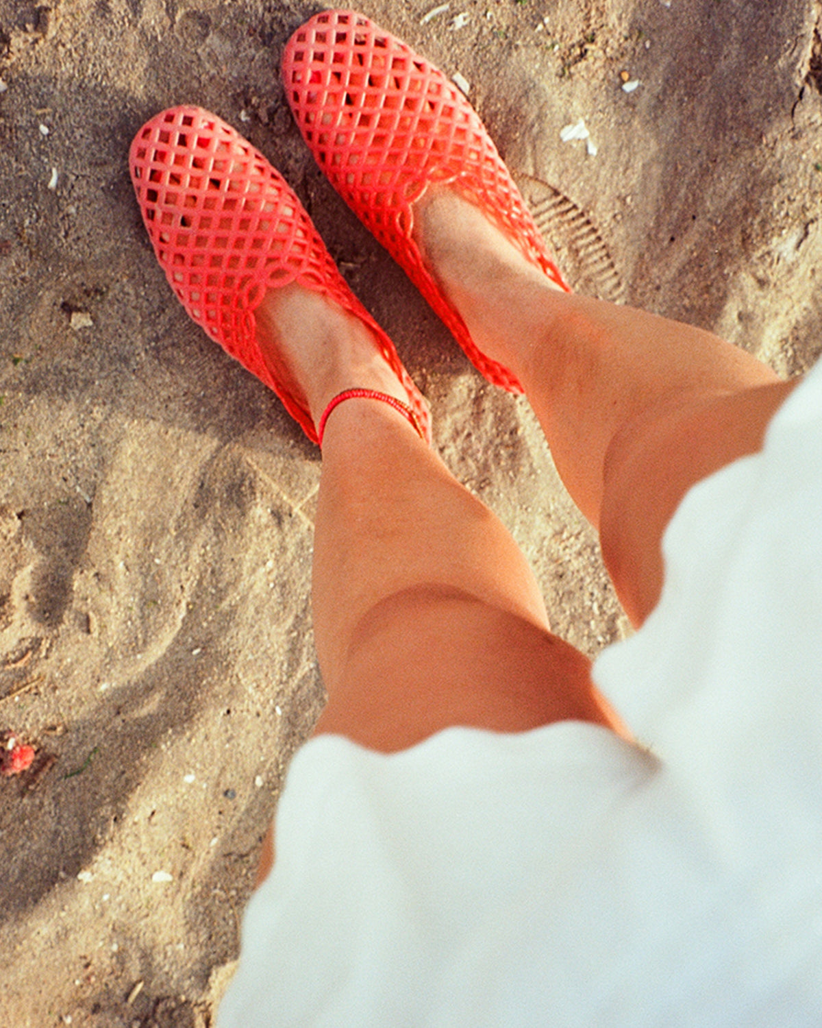 GROVE Red Square-Toe Jelly Women's Flat