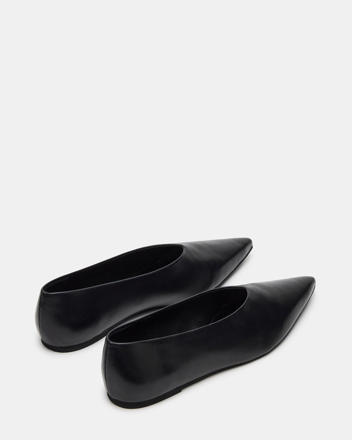 FLOYD Black Leather Pointed-Toe Ballet Women's Flat