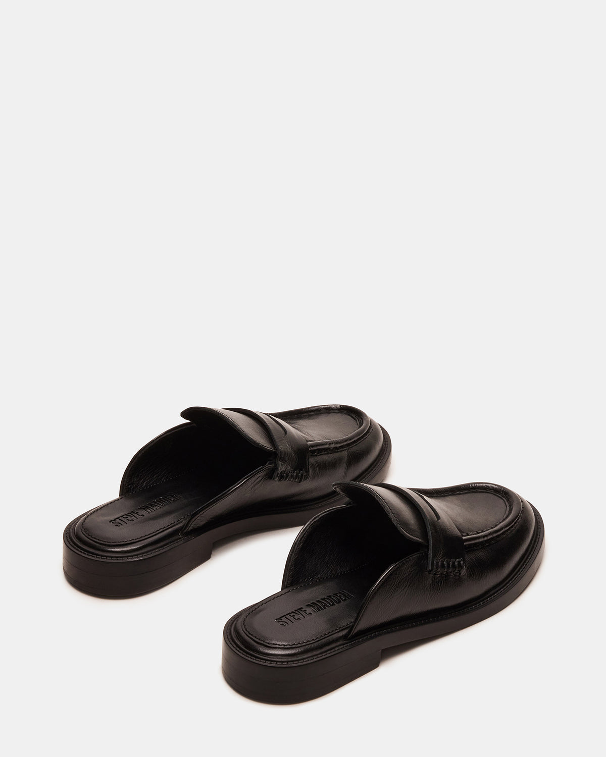 MULBERRY Black Leather Women's Slip-On Mule Flat