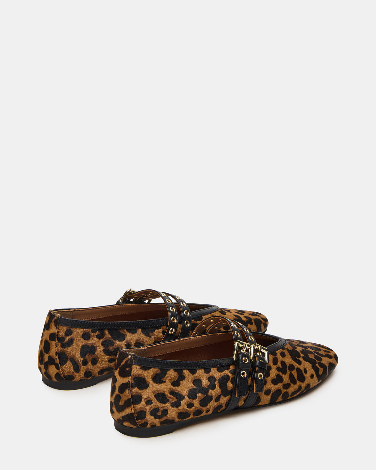 LYDIA Leopard Square-Toe Mary Jane Ballet Women's Flat