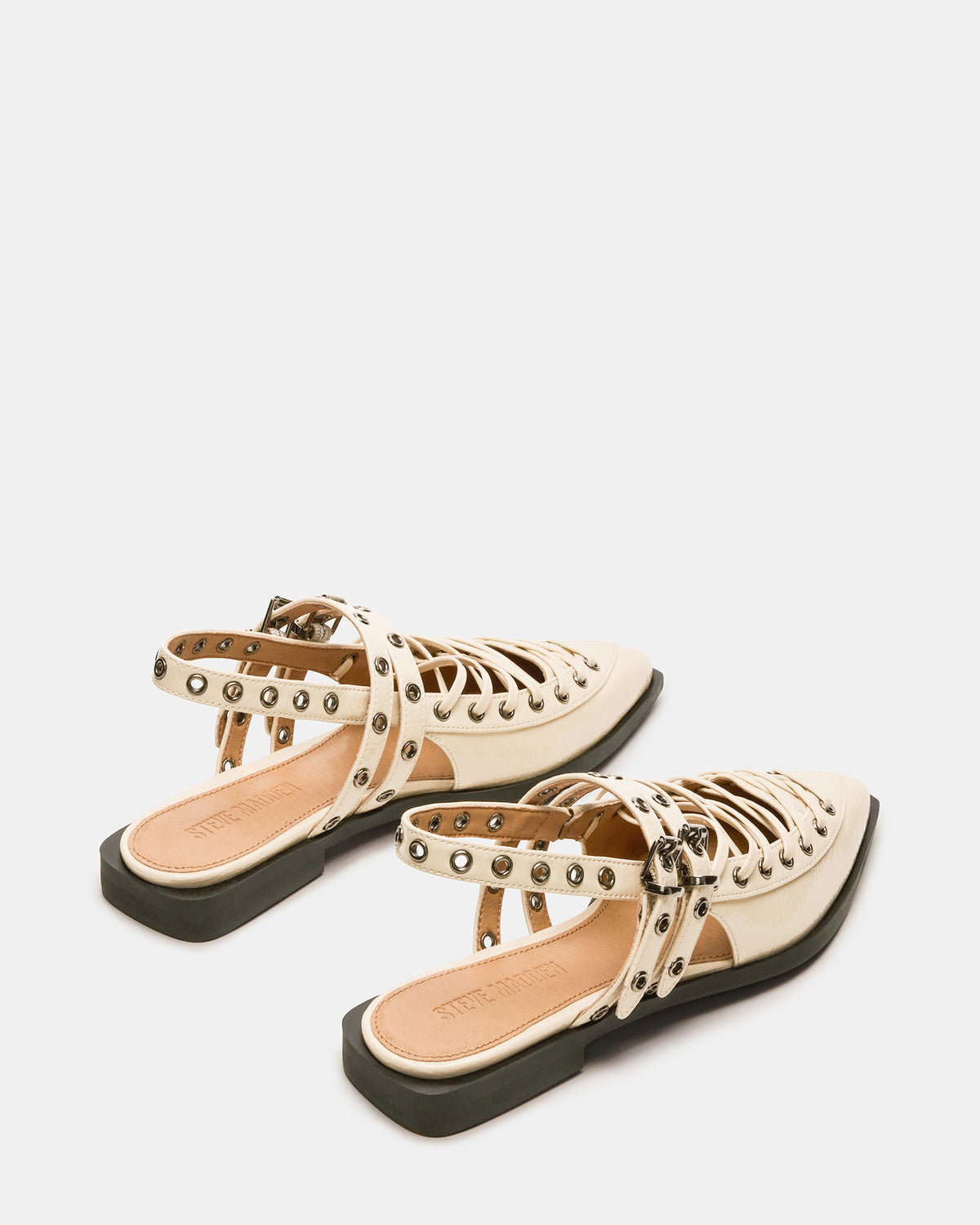 GALANTI Bone Patent Women's Pointed-Toe Moto Slingback Flat