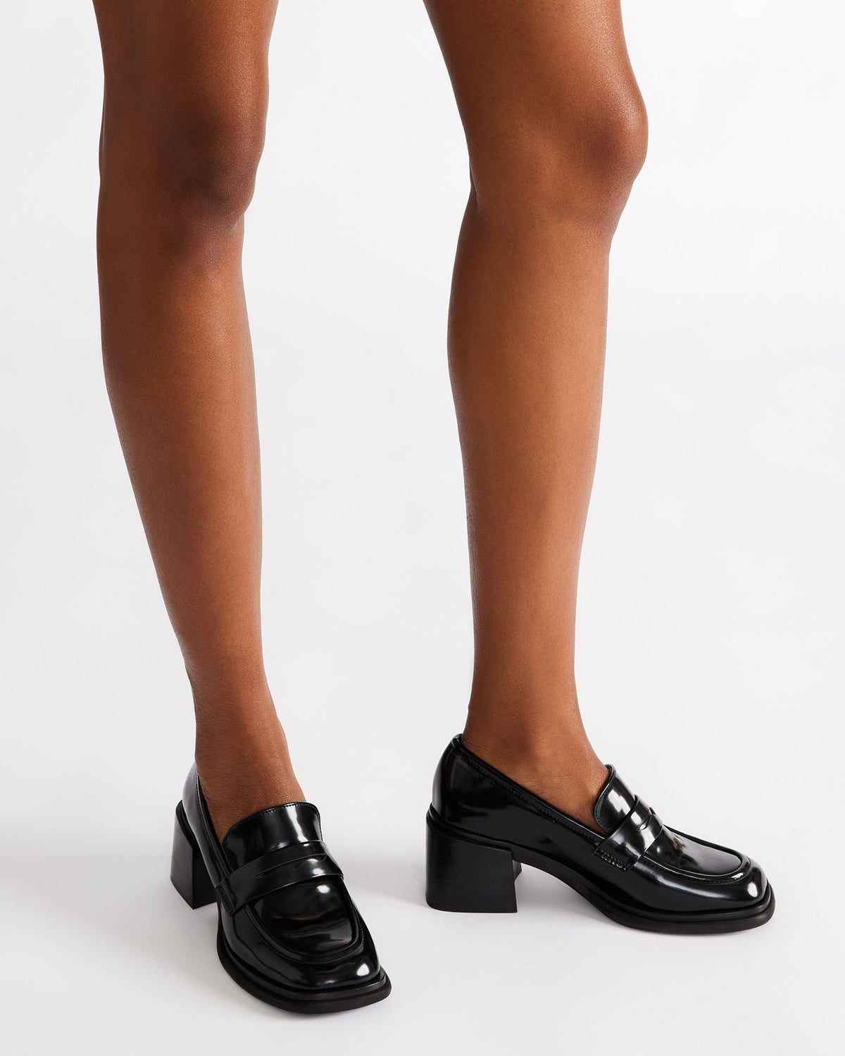 BAXTER Bone Leather Women's Block Heel Loafer
