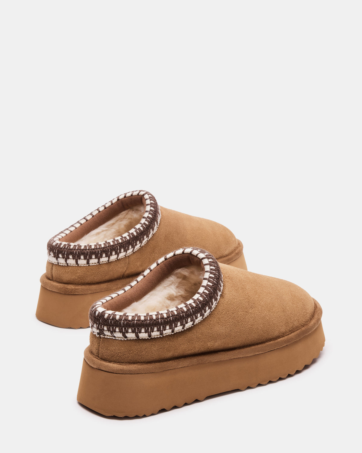 SELENA Chestnut Suede Women's Natural Slip-On Mule Flat
