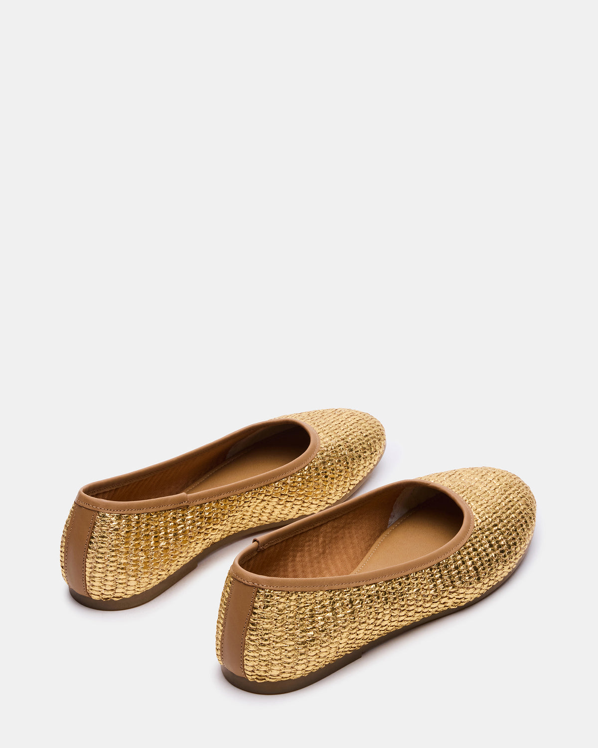 MERLOT Gold Raffia Ballet Women's Flat