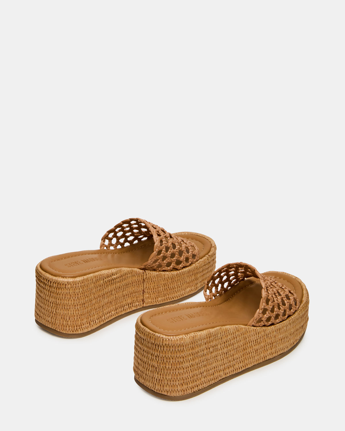 BRANDY Raffia Woven Mule Platform Slide Women's Sandal