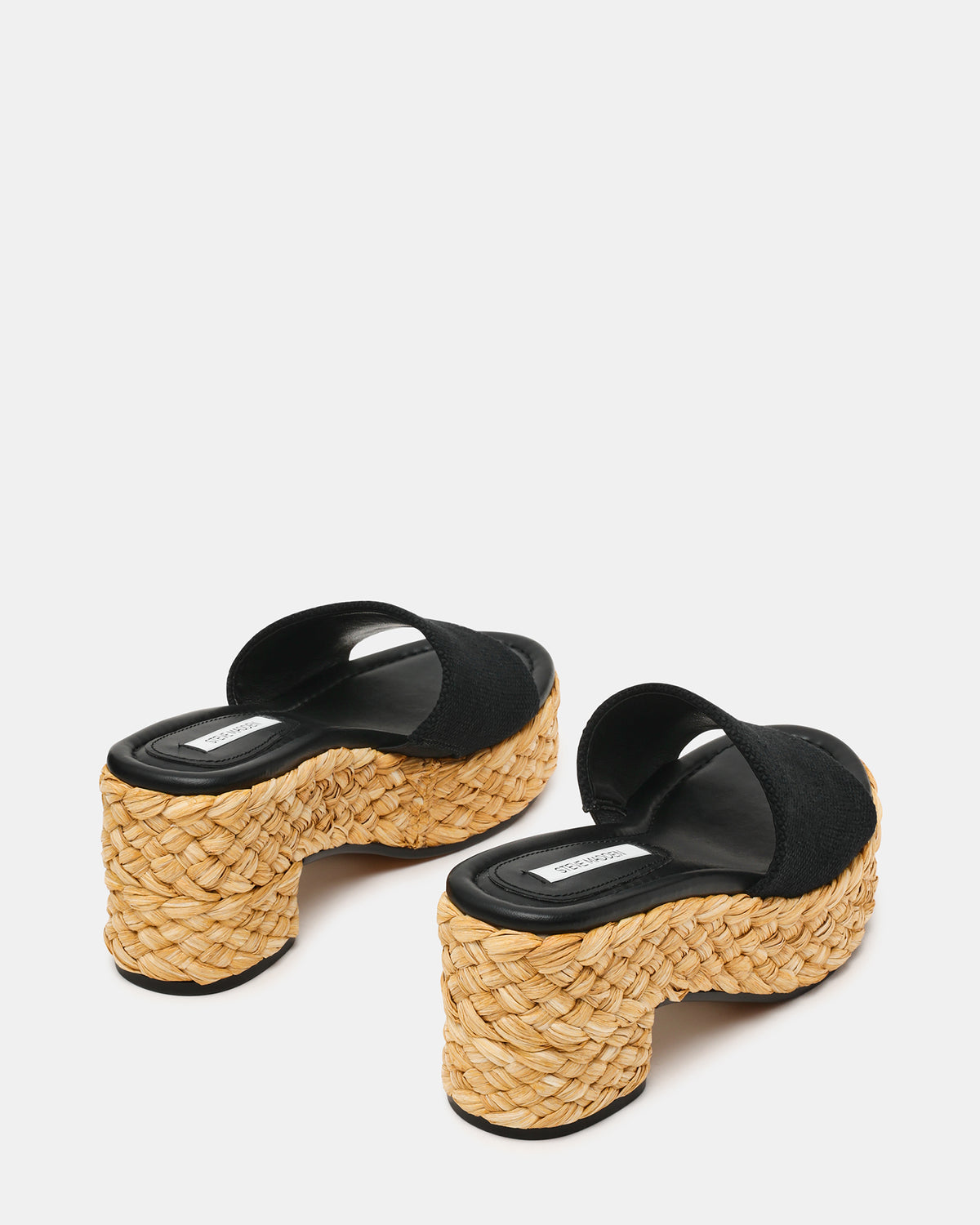 DOCK Raffia Black Platform Mule Women's Sandal