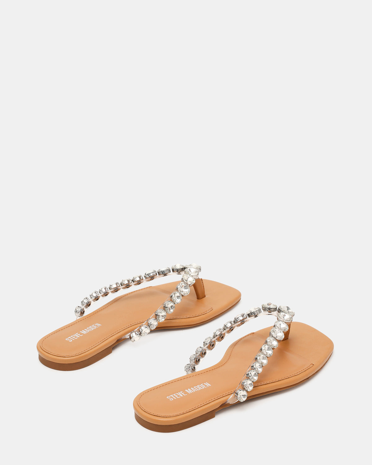 MARBLE Rhinestones Silver Multi Thong Square-Toe Women's Sandal