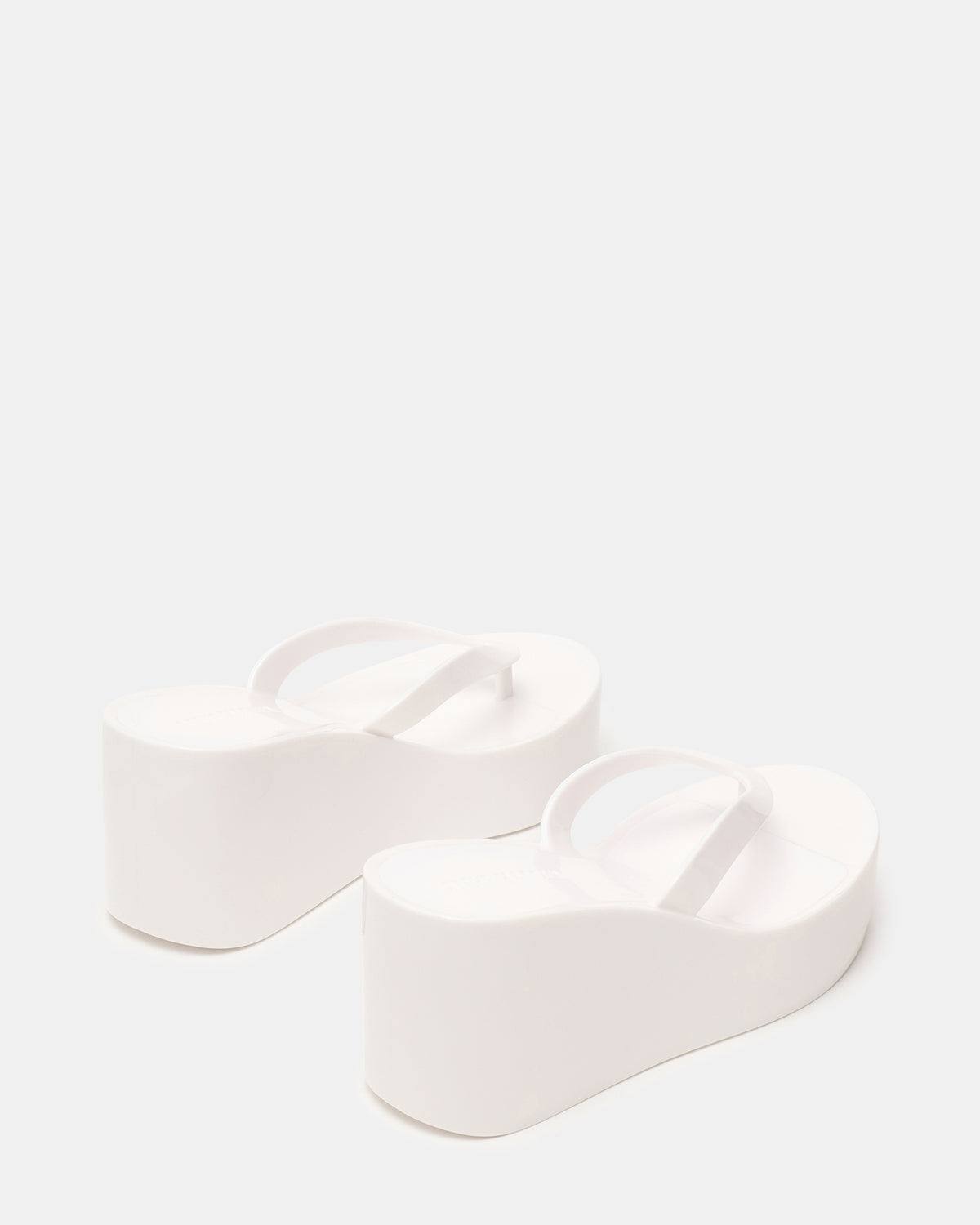 JELLA White Thong Wedge Women's Platform Sandal