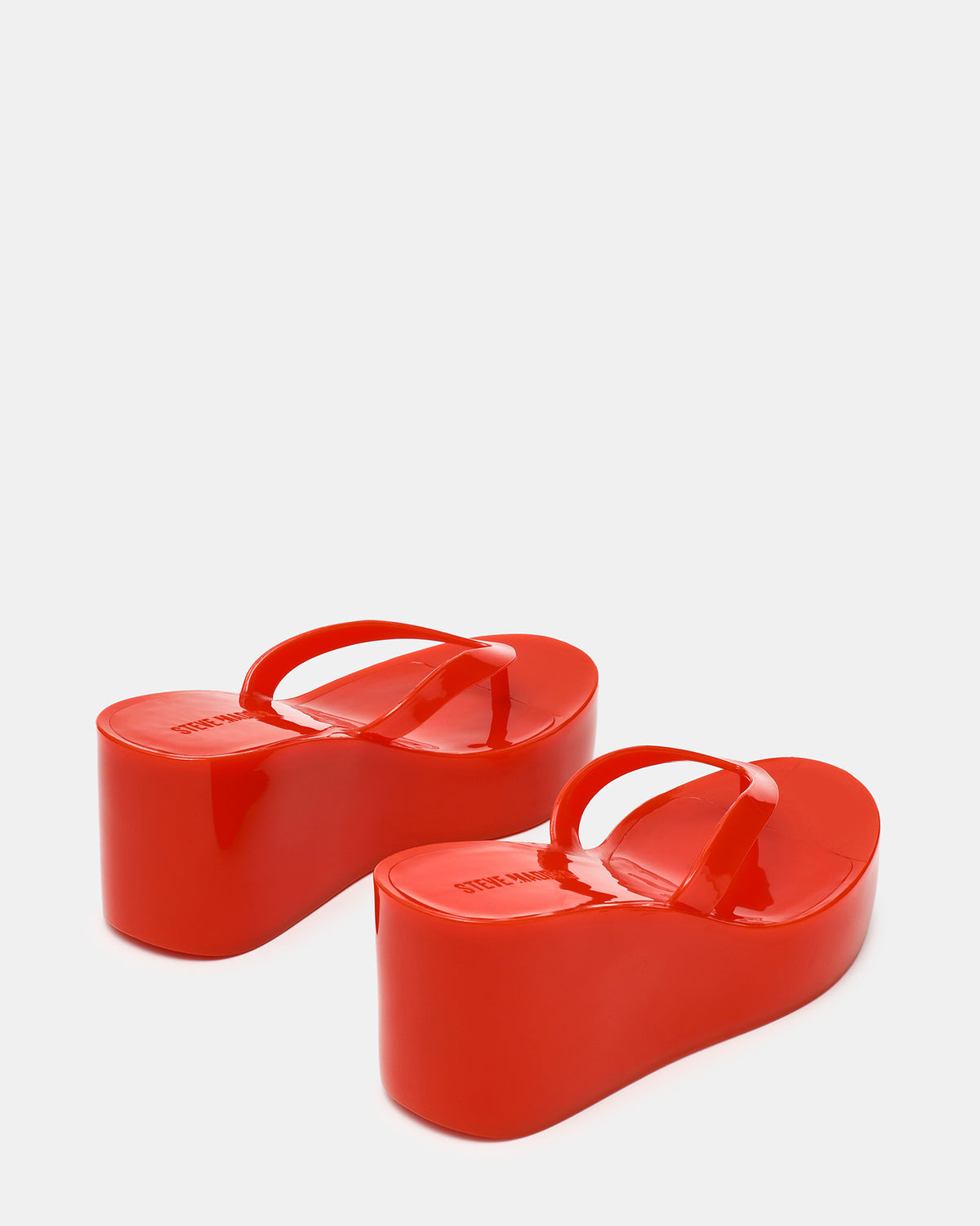 JELLA Red Thong Wedge Women's Platform Sandal