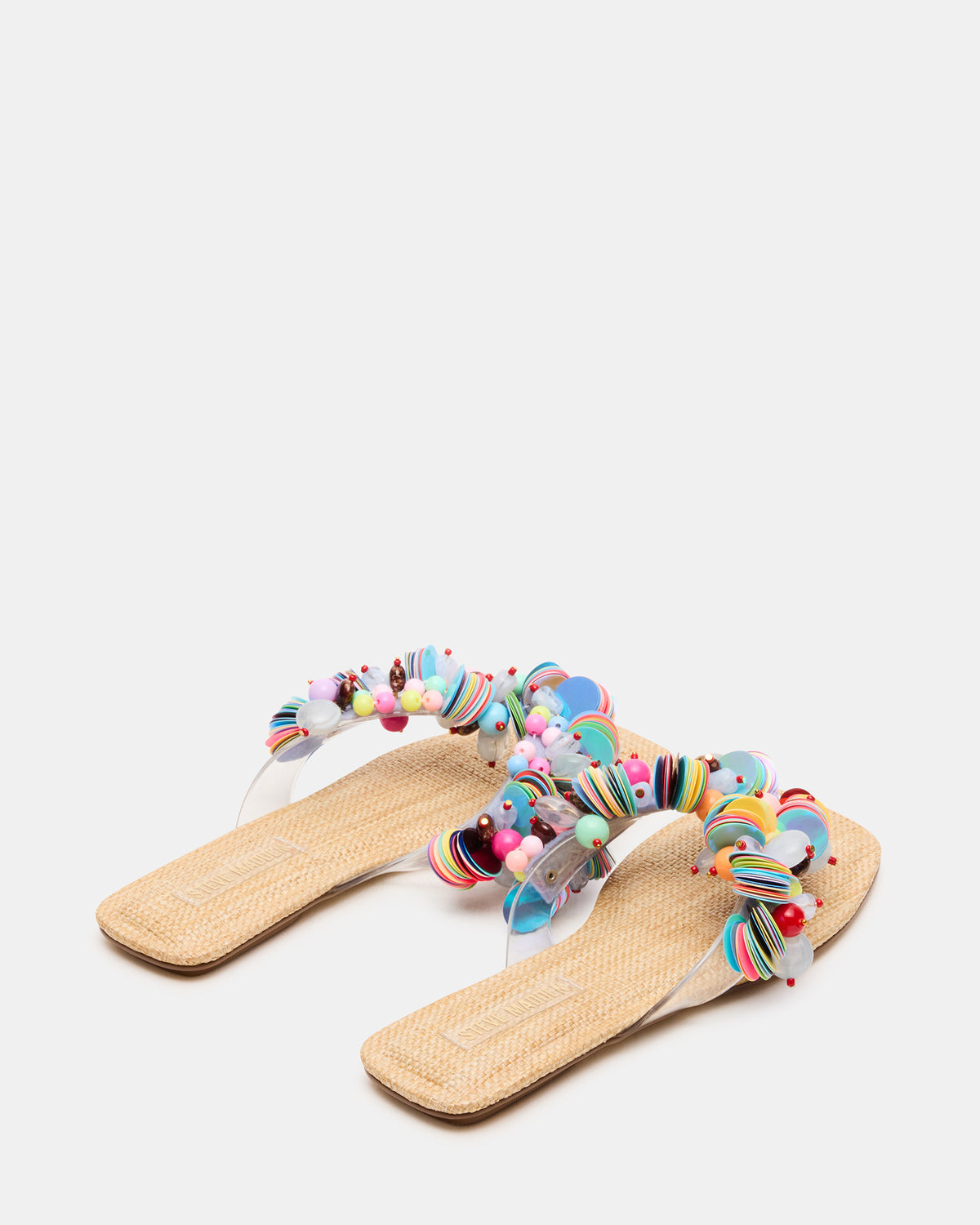 TRELLA Multi Beads Square-Toe Thong Women's Sandal