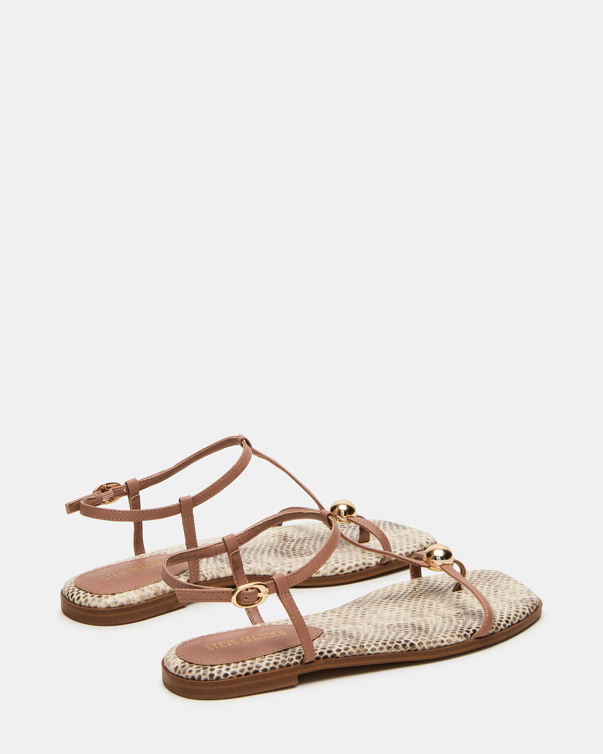 RITZY Natural Snake Square-Toe Strappy Women's Sandal