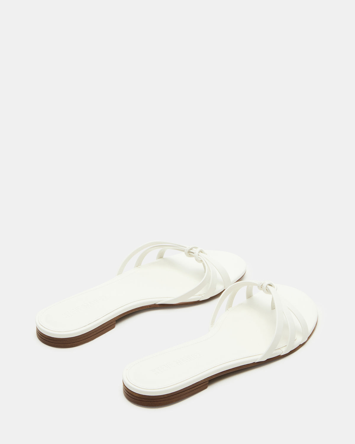 CALISSI White Leather Strappy Women's Slide Sandal