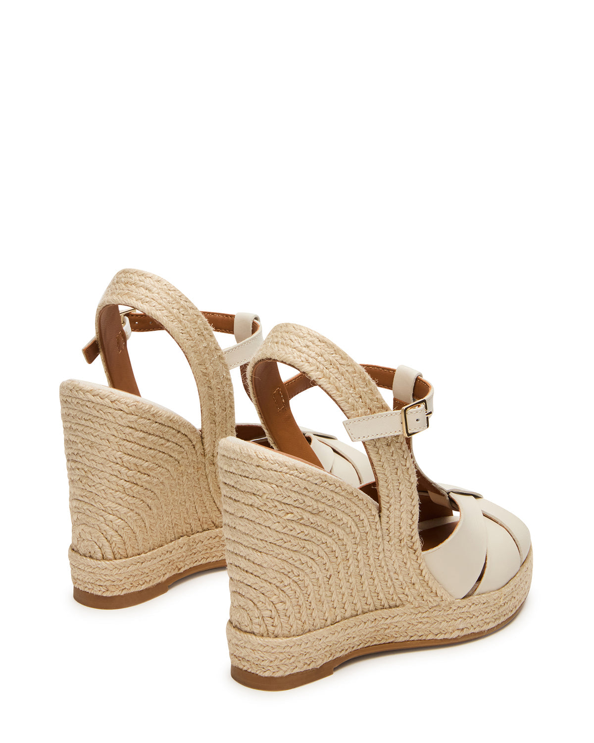 THELMA Bone Leather Espadrille Wedge Ankle Strap Women's Sandal