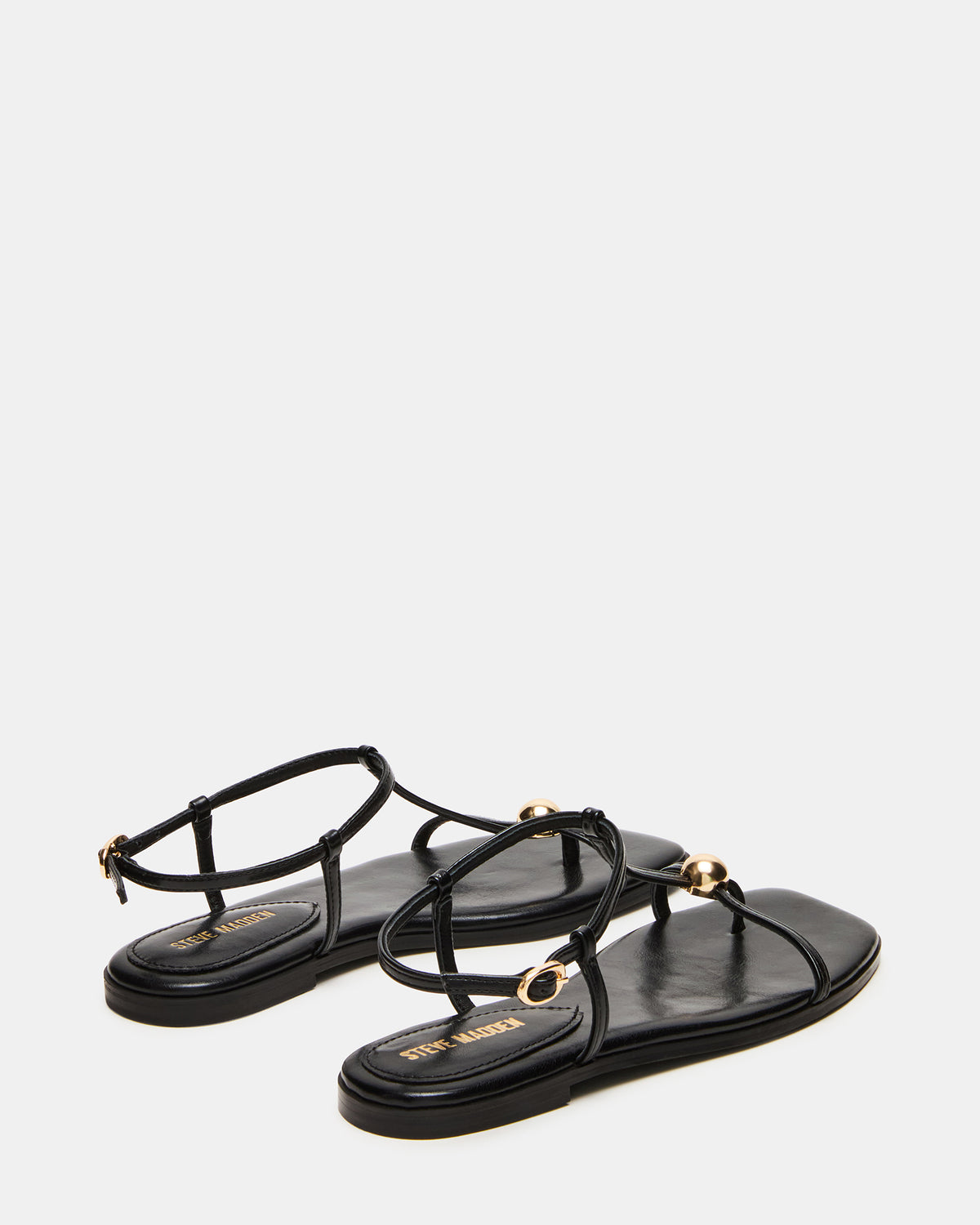 RITZY Black Square-Toe Strappy Women's Sandal
