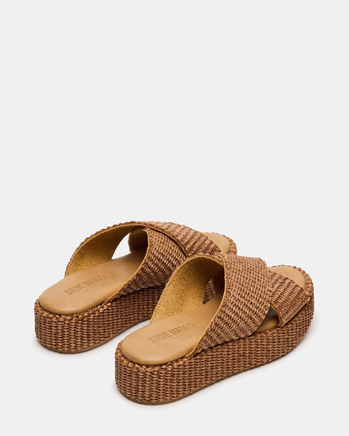 TULUM Brown Raffia Platform Flatform Women's Sandal