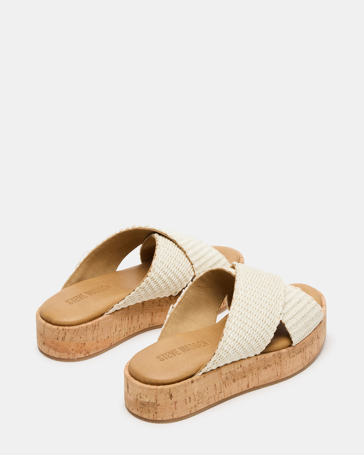TULUM Bone Raffia Platform Flatform Women's Sandal