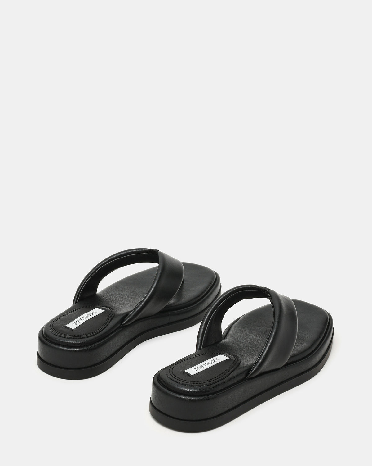 BELLA Black Thong Square-Toe Platform Women's Sandal