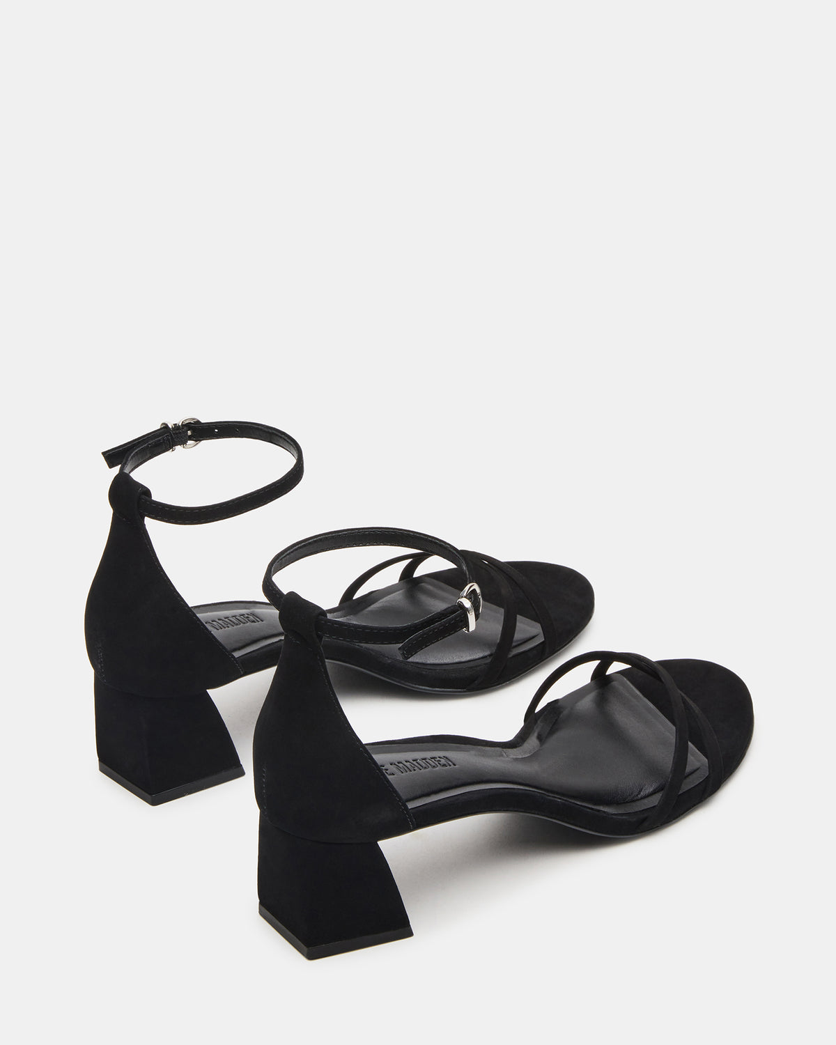 RAE Black Nubuck Strappy Block Heel Women's Sandal
