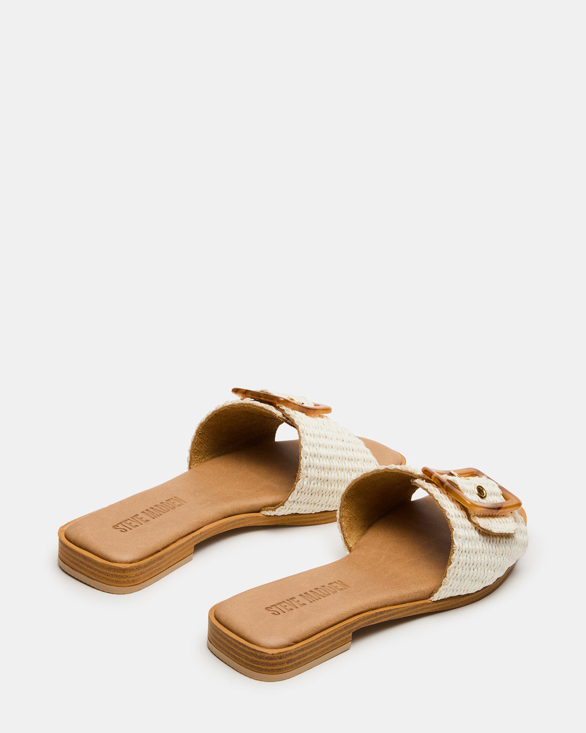 HAPP Bone Square-Toe Raffia Slide Women's Sandal