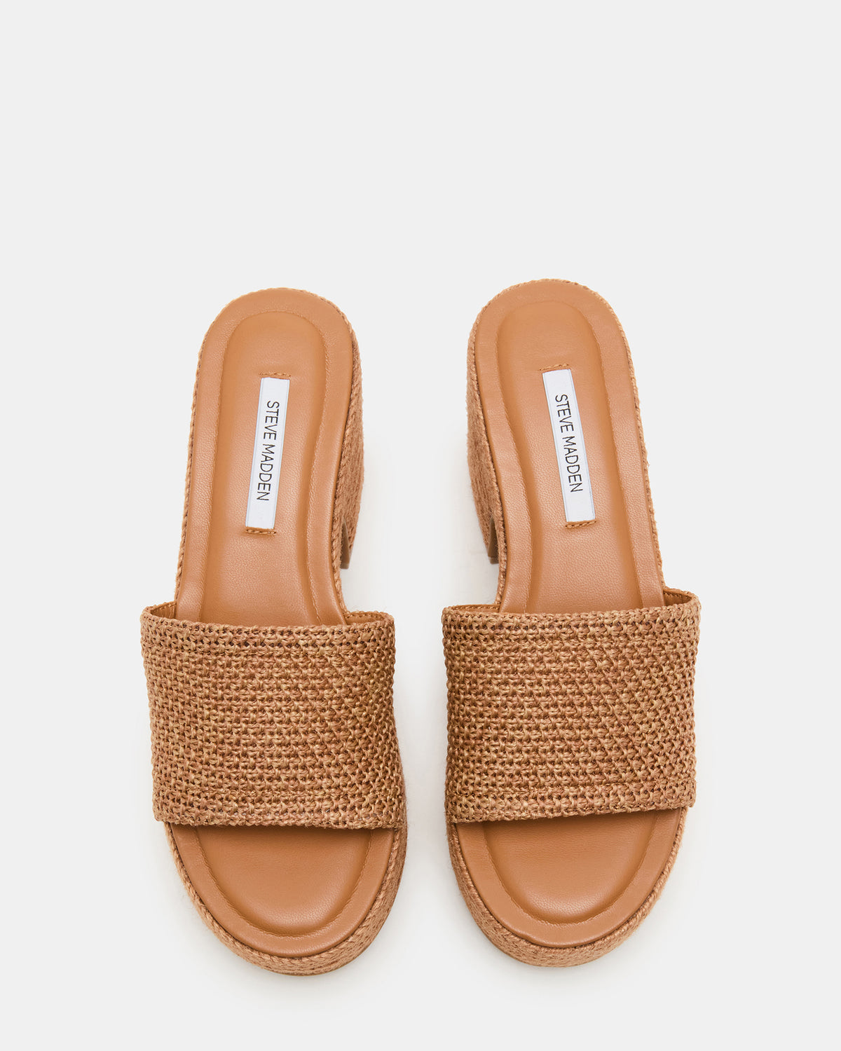 TRIPPY Cognac Raffia Platform Mule Women's Sandal