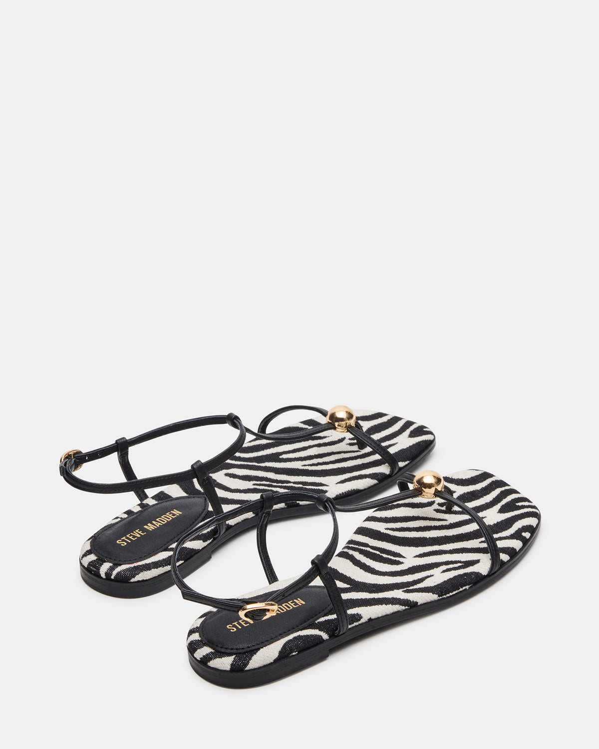 RITZY Zebra Square-Toe Strappy Women's Sandal