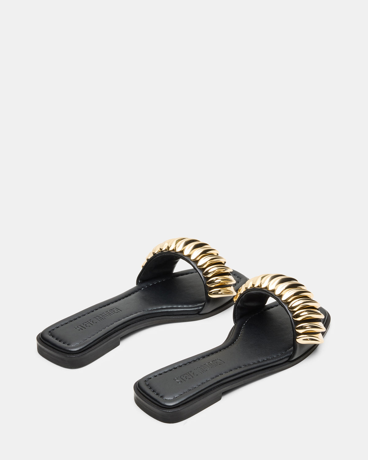 TETRIS Black Square-Toe Slide Women's Sandal