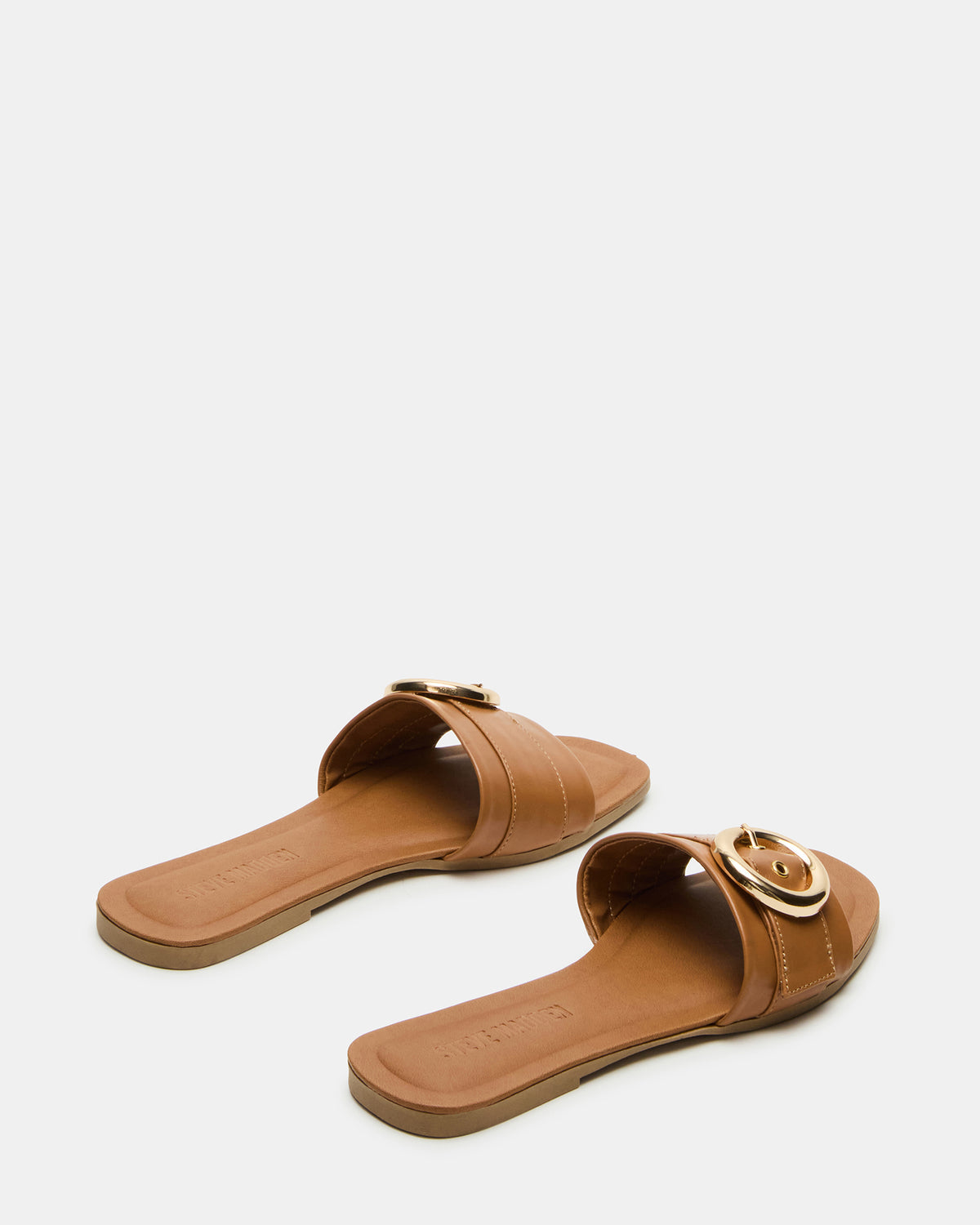 REEF Tan Leather Square-Toe Slide Women's Sandal