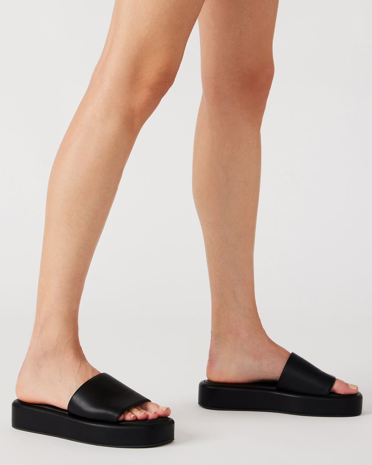 BEACHY Quilted Bone Platform Slide Women's Sandal