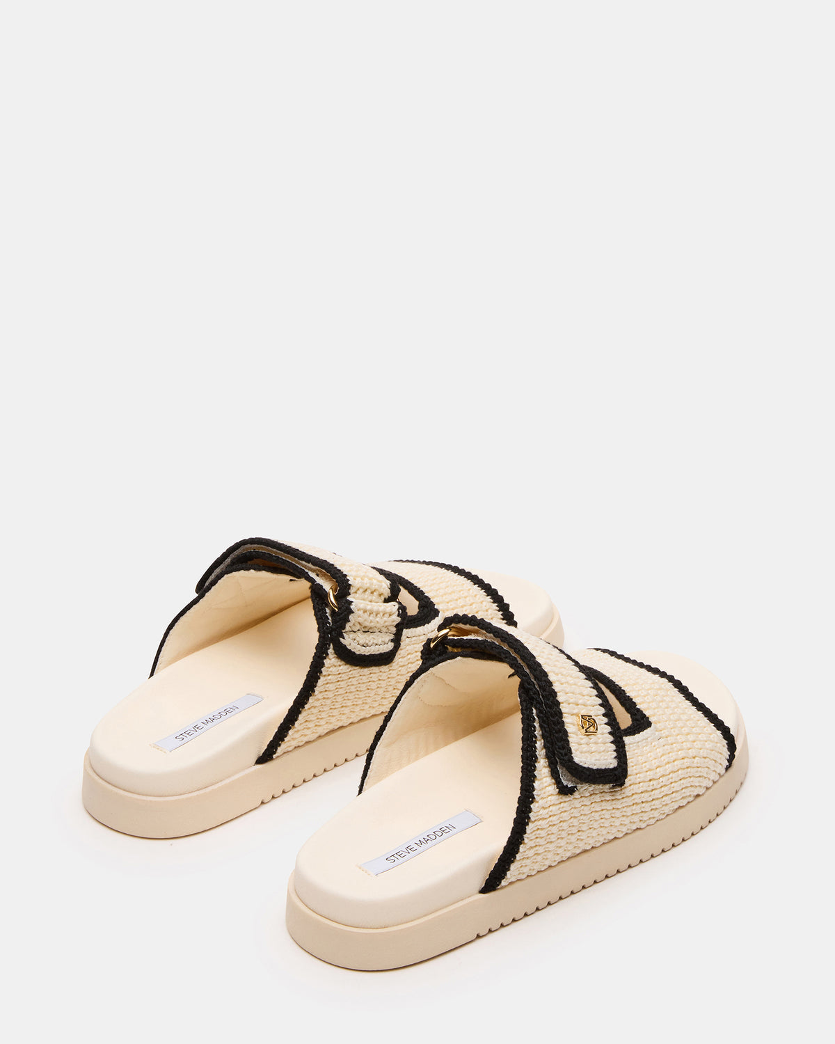 MAYSIE Cream Multi Woven Flatform Footbed Slide Women's Sandal