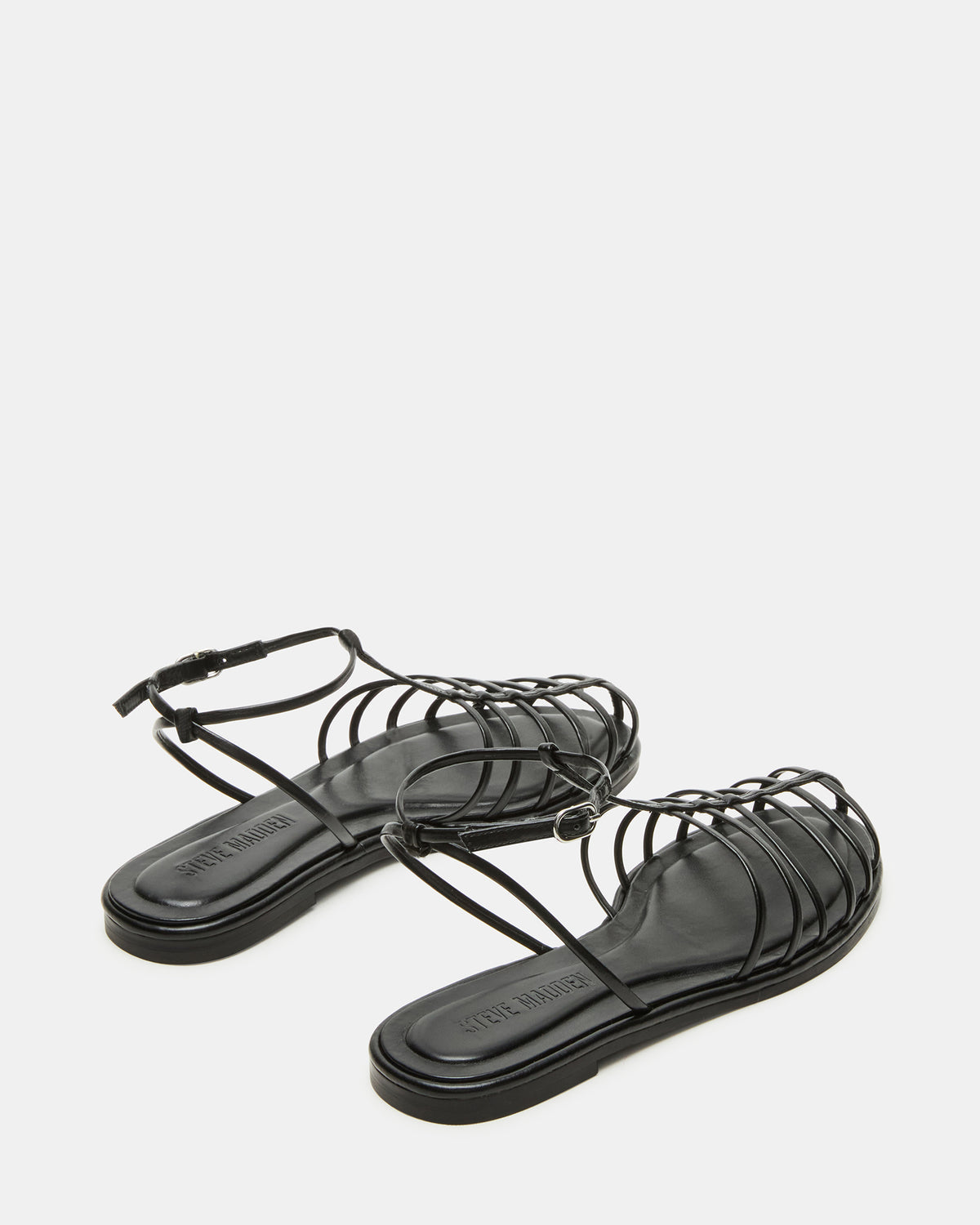MARIN Black Flat Strappy Fisherman Women's Sandal