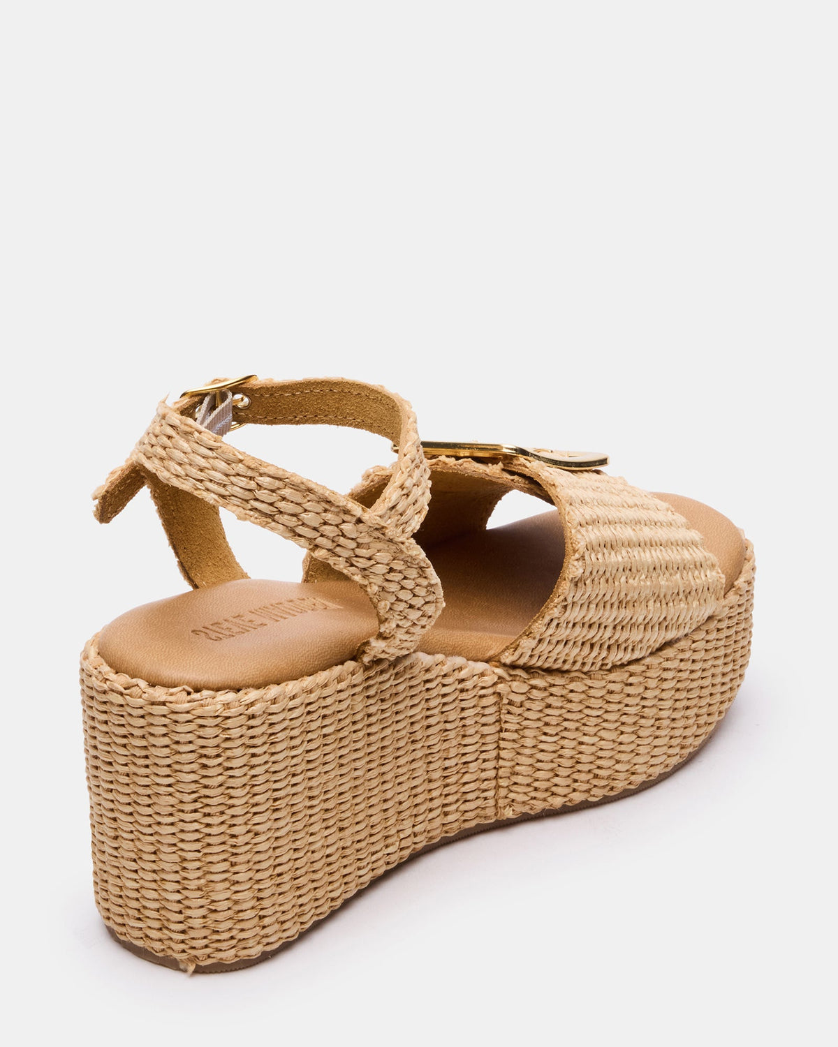 CIDER Natural Raffia Platform Wedge Women's Sandal