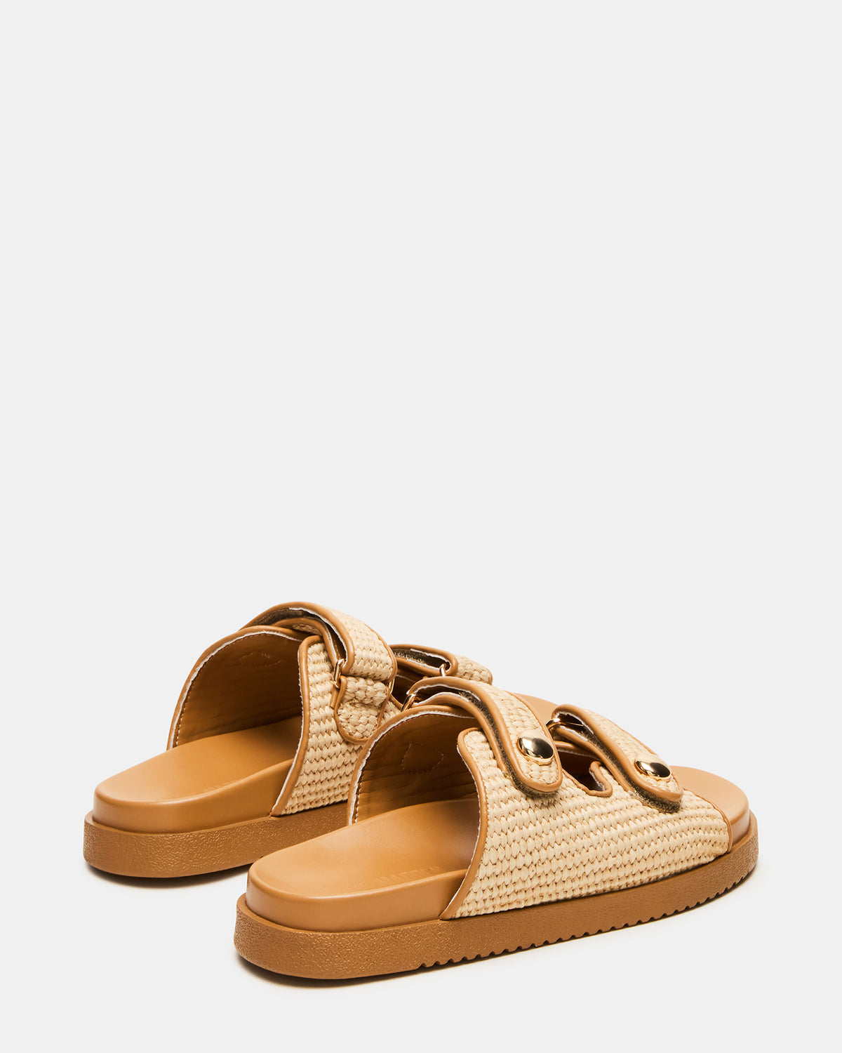 ATHENS Natural Raffia Slide Footbed Flatform Women's Sandal