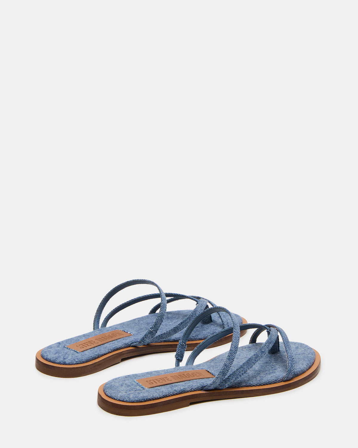 ELLERY Denim Fabric Strappy Thong Slide Women's Sandal