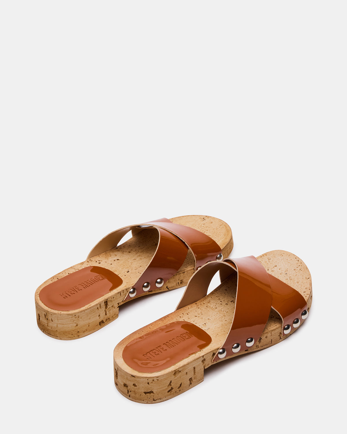 CANTLAY Camel Patent Studded Mule Slide Women's Sandal