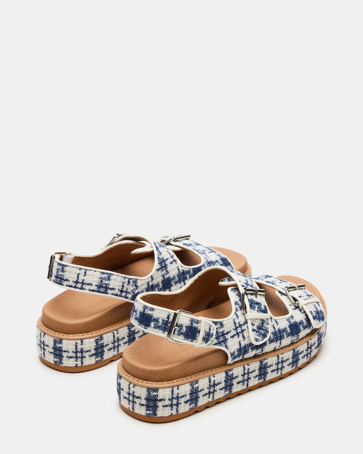 BIGMONA2.0 Blue/White Platform Footbed Flatform Women's Sandal