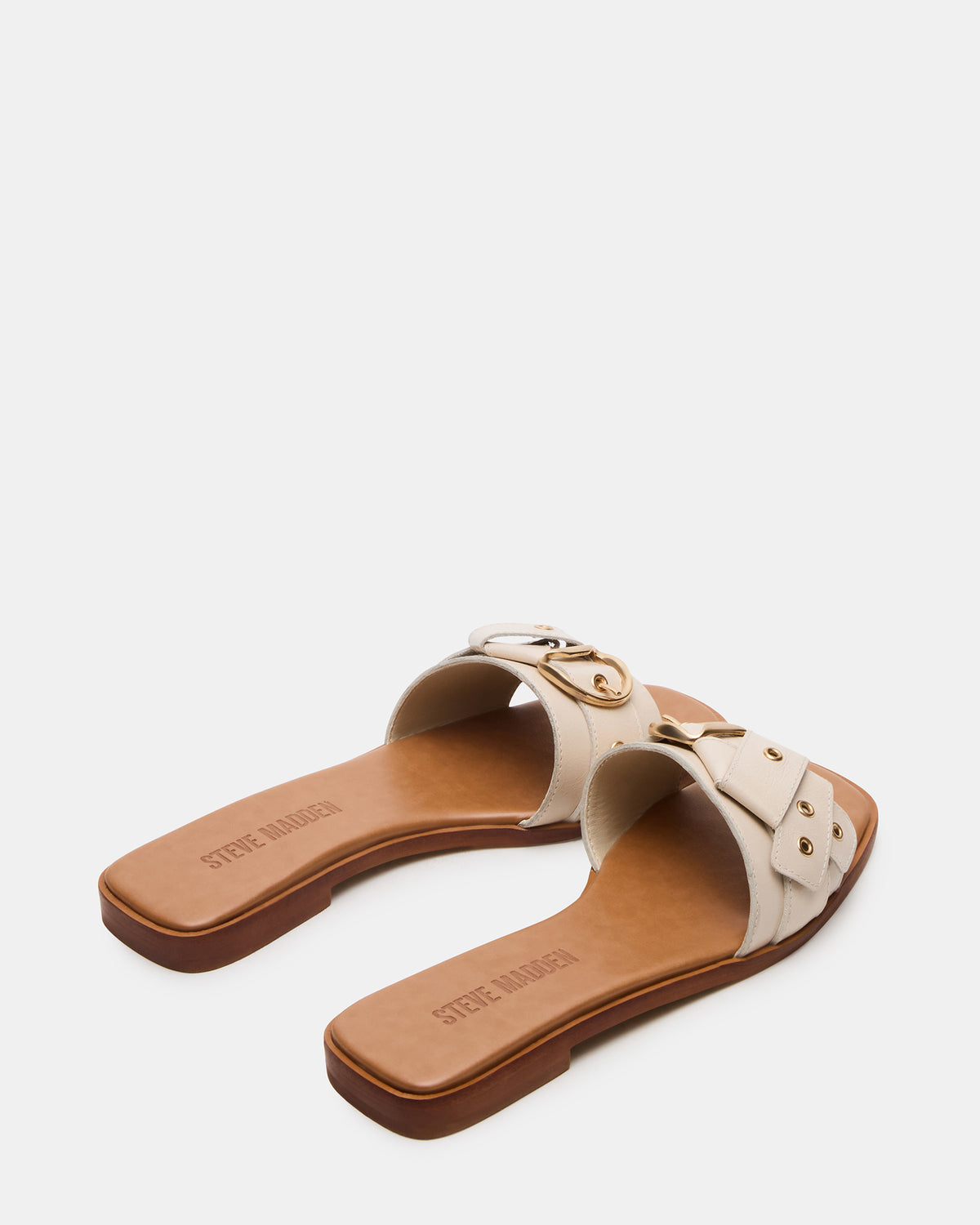 HILARIA Bone Leather Square-Toe Slide Women's Sandal