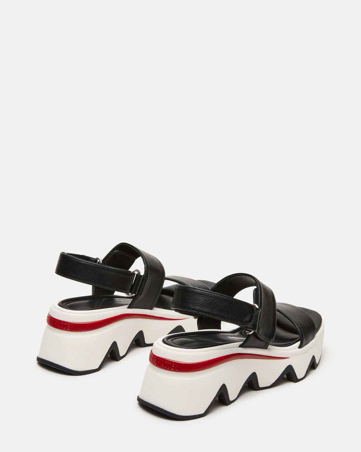 LOCHAN Black Platform Flatform Strappy Women's Sandal